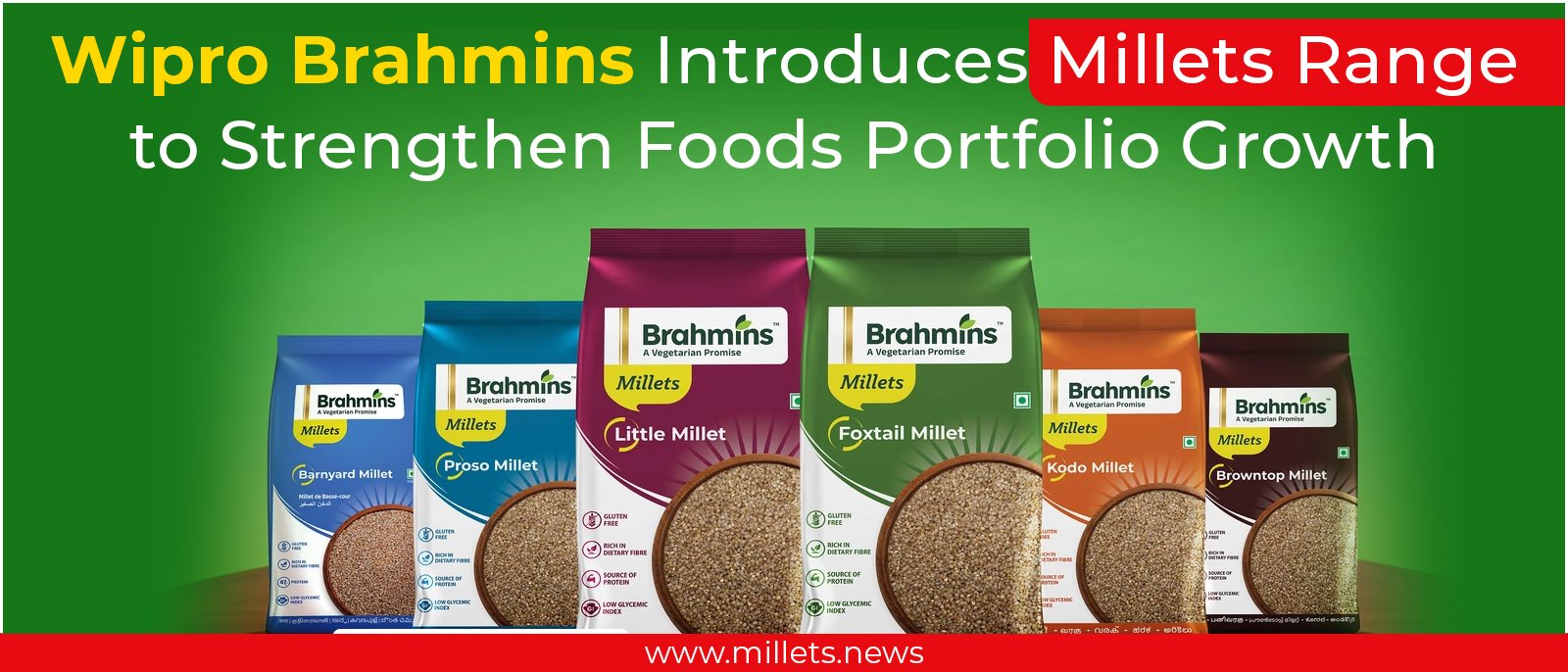 Wipro Brahmins Introduces Millets Range to Strengthen Foods Portfolio Growth