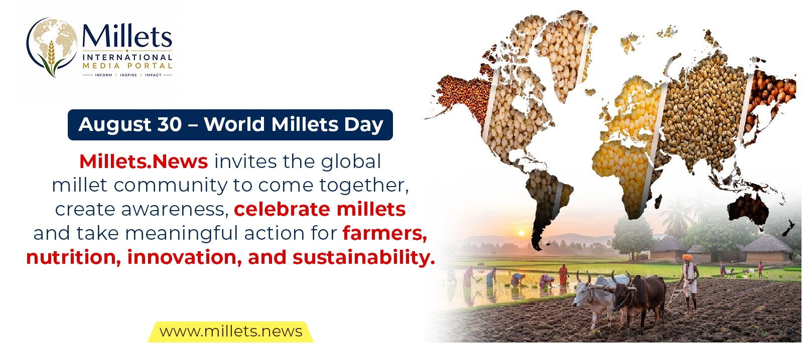 Millets.News Calls on Global Millet Community to Observe August 30 as World Millets Day