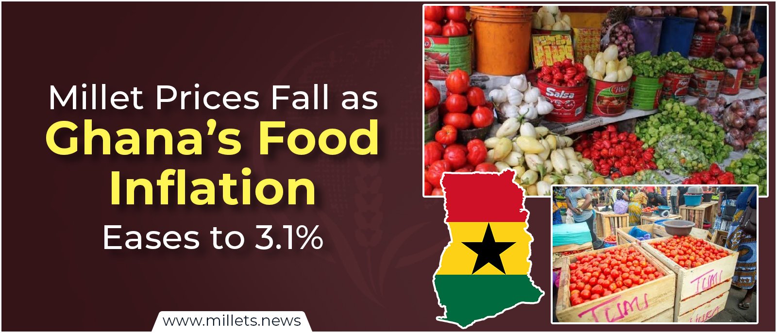 Millet Prices Fall as Ghana’s Food Inflation Eases to 3.1%