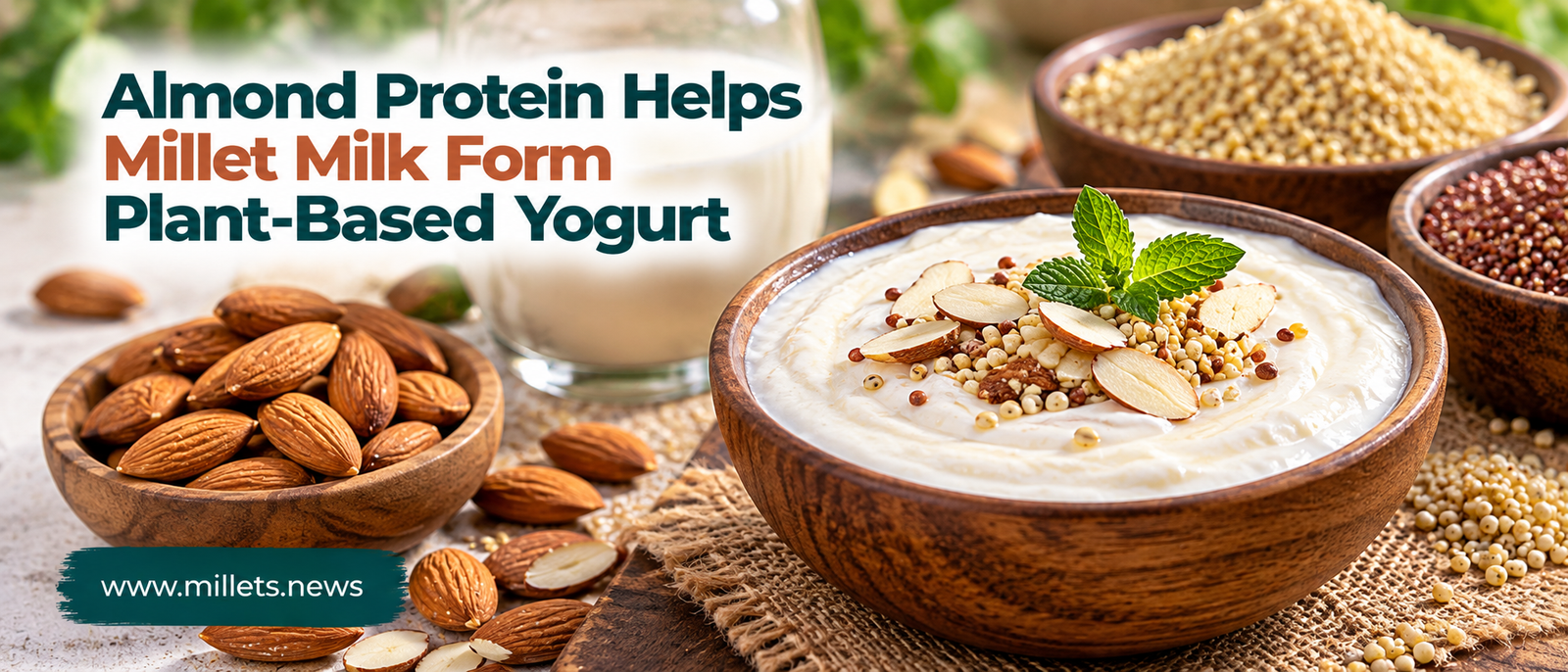 Almond Protein Helps Turn Millet Milk into Plant-Based Yogurt